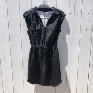 Cynthia Vincent Collared Cut Out Cinched Mini Dress
